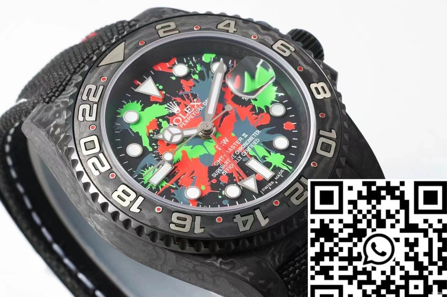 Strap II Fabric Diw Dial GMT-MASTER Rolex Carbon Black Color Fiber 0718